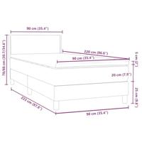 Boxspring met matras en LED fluweel donkergrijs 90x220 cm - thumbnail