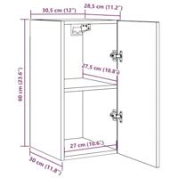 Tv-meubel 30,5x30x60 cm bewerkt hout grijs sonoma eikenkleurig - thumbnail