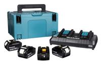Makita accessoires 18v li-ion accu starterset 197626-8 (4x bl1850b 5.0ah) + duolader dc18rd in mbox - 197626-8 - thumbnail