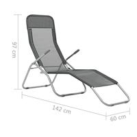 Ligbedden inklapbaar 2 st textileen antraciet - thumbnail