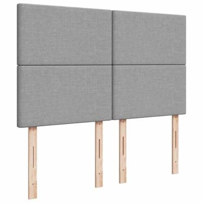 Boxspring met matras stof lichtgrijs 140x200 cm