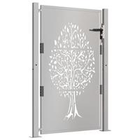 Poort 105x130 cm boomontwerp cortenstaal - thumbnail