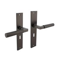 Deurkruk Baustil op langschild 245x45mm sleutelgat 56mm antraciet-grijs - thumbnail