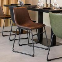 LABEL51 Eetkamerstoel 'Risto' Lederlook, kleur Bruin - thumbnail