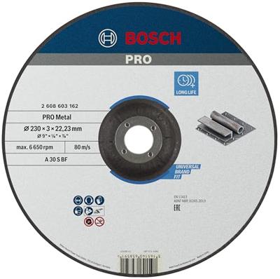 Bosch Professional Doorslijpschijf PRO Metal 230x22,23mm VE=1 - 2608603162 Bosch Professional Doorslijpschijf PRO Metal 230x22,23mm VE=1 - 2608603162