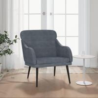 Fauteuil 63x76x80 cm fluweel donkergrijs - thumbnail