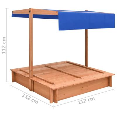 Zandbak met dak 112x112x112 cm vurenhout - thumbnail
