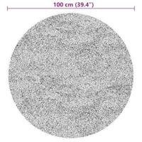 VidaXL Vloerkleed huarte laagpolig zacht wasbaar ø 100 cm zwart - thumbnail