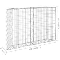 Gabion plantenbak trapezium 150x20x100 cm gegalvaniseerd staal - thumbnail