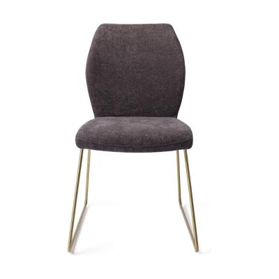 Jesper Home Eetkamerstoel 'Ikata' Slide Gold, kleur Almost Black