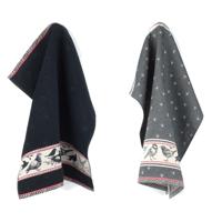 Bunzlau Castle Keuken- en theedoek set Birds Zwart - thumbnail