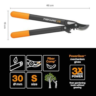 Fiskars PowerGear II takkenschaar bypass L46cm L72 - 1001555 - 1001555 - thumbnail