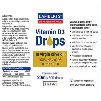 Lamberts Vitamine D3 Druppels