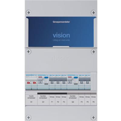 Groepenkast Hager VKG32B 5-groepenverdeler met hoofdschakelaar 2x ALS 30 mA 1-fase