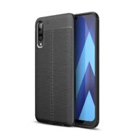 Litchi textuur TPU schokbestendige Case voor Galaxy A50 (zwart) - thumbnail