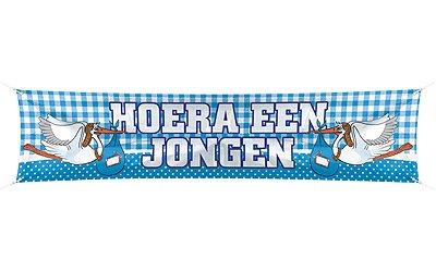 Straatbanier Hoera een jongen