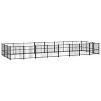 vidaXL Hondenkennel voor buiten 22,58 m² staal, kennel, hondenhuis, hondenren, hondenhok, hondenverblijf, puppyverblijf, kennels, hondenhokken - thumbnail