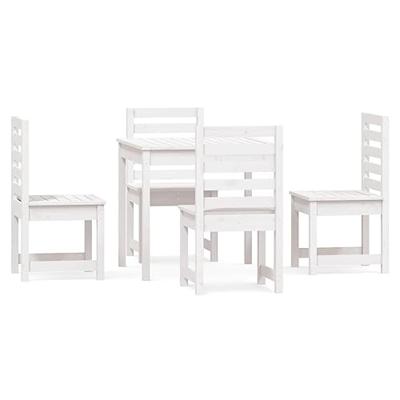 5-delige Tuinset massief grenenhout wit