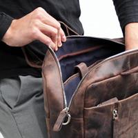 Juscha JU-48211 Laptop Aktetas Roberto Romano PALERMO Bruin, Echt Leer 28x41x8cm - thumbnail