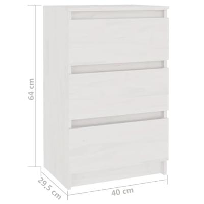 Nachtkastjes 2 st 40x29,5x64 cm massief grenenhout wit