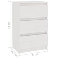 Nachtkastjes 2 st 40x29,5x64 cm massief grenenhout wit - thumbnail