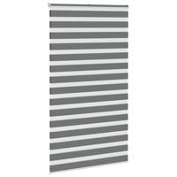 VidaXL Zebra rolgordijn 130x200 cm stofbreedte 125,9 cm donkergrijs - thumbnail