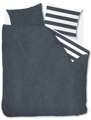 Rivièra Maison Rivièra Maison Lindy Lines Dekbedovertrek - Navy 140x200/220 cm