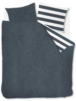 Rivièra Maison Rivièra Maison Lindy Lines Dekbedovertrek - Navy 140x200/220 cm - thumbnail