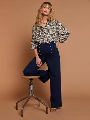 Zwangerschapshemd met luipaardmotief ecru