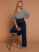 Zwangerschapshemd met luipaardmotief ecru - thumbnail