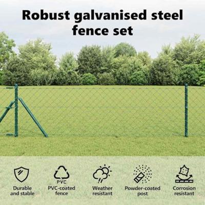 VidaXL Afrasteringspaal groen 10 x 0,8 m (60 x 60 mm gaas)