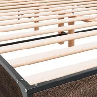 Bedframe bewerkt hout metaal bruin eikenkleur 120x200 cm - thumbnail