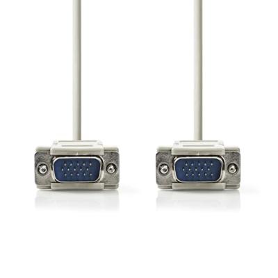 Nedis VGA-Kabel | VGA Male | VGA Male | Vernikkeld | Maximale resolutie: 1024x768 | 2.00 m | Rond | ABS | Ivoor | Label - CCGL59001IV20