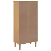 Boekenkast SENJA rattan-look 60x35x130 cm grenenhout bruin - thumbnail