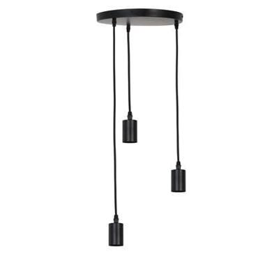 Light & Living Hanglamp 'Brandon' 3-Lamps, kleur Zwart Light & Living Hanglamp 'Brandon' 3-Lamps, kleur Zwart