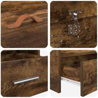 Opbergbedframe met hoofdeinde Gerookt eiken 80 x 200 cm Bewerkt hout - thumbnail