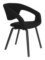 Zuiver Eetkamerstoel 'Flexback' Bouclé, kleur Zwart - thumbnail