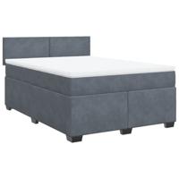 Boxspring met matras fluweel donkergrijs 160x200 cm - thumbnail