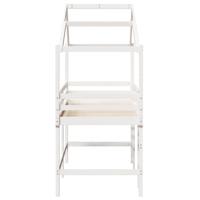 Halfhoogslaper met ladder en bedhuis grenenhout wit 90x200 cm - thumbnail