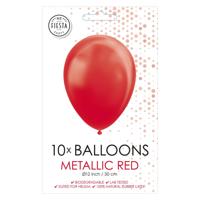 Globos Ballonnen pearl rood 30cm, 10st. - thumbnail