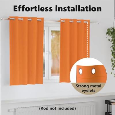 VidaXL Zwart-out gordijnen met ringen 2 pcs feloranje 140 x 140 cm