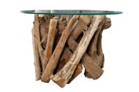 Salontafel NATURE LOUNGE 50cm onderstel teakhout zonder glasplaat - 39832 - thumbnail