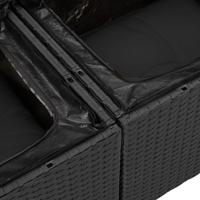 Tuinbankenset met opslag 8 pcs Zwart poly rattan - thumbnail