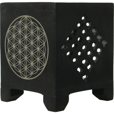 Wierook en olie verdamper zwart zeepsteen 1 Stuks Wierook en olie verdamper zwart zeepsteen 1 Stuks