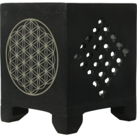 Wierook en olie verdamper zwart zeepsteen 1 Stuks - thumbnail