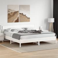 Bedframe zonder matras massief grenenhout wit 180x200 cm - thumbnail