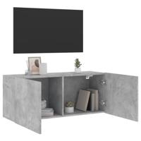 Tv-meubel wandgemonteerd 100x30x41 cm betongrijs - thumbnail