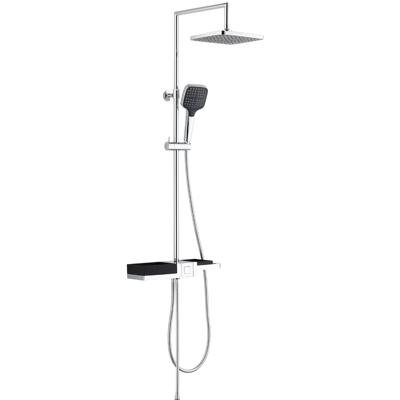 Schutte BLUEPERL hoofddouche set met planchet | chroom-zwart 60566 Schutte BLUEPERL hoofddouche set met planchet | chroom-zwart 60566