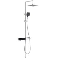 Schutte BLUEPERL hoofddouche set met planchet | chroom-zwart 60566 - thumbnail