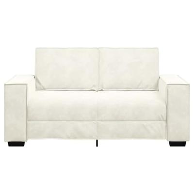 Tweezitsbank 120 cm fluweel crmekleurig - thumbnail